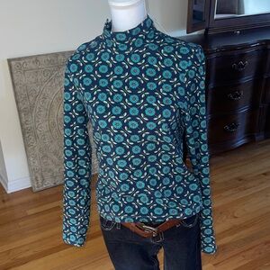 Anthropologie Floral Patterned Blue Women's Top M NWT